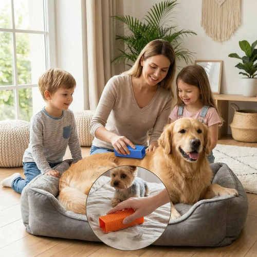 brosse a chien orange