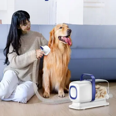 Brosse aspirante chien 5 en 1