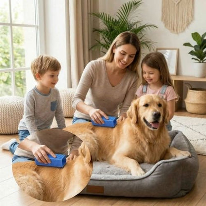 brosse a chien bleu