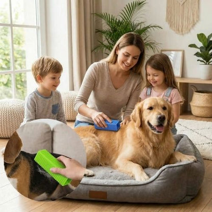 brosse a chien vert