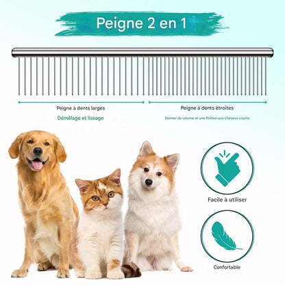 ciseaux toilettage chien avec peigne multifonction