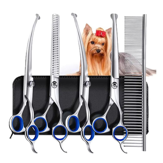 ciseaux toilettage chien kit 5 en 1