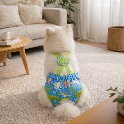 couche chien avec design de dinosaure