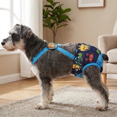 couche chien avec design de fond marin