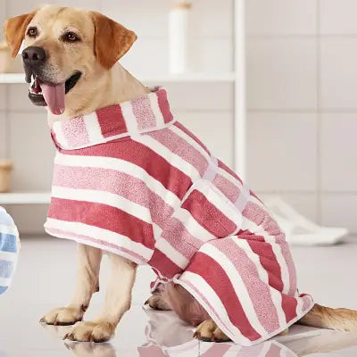 peignoir chien avec velcro ajustable
