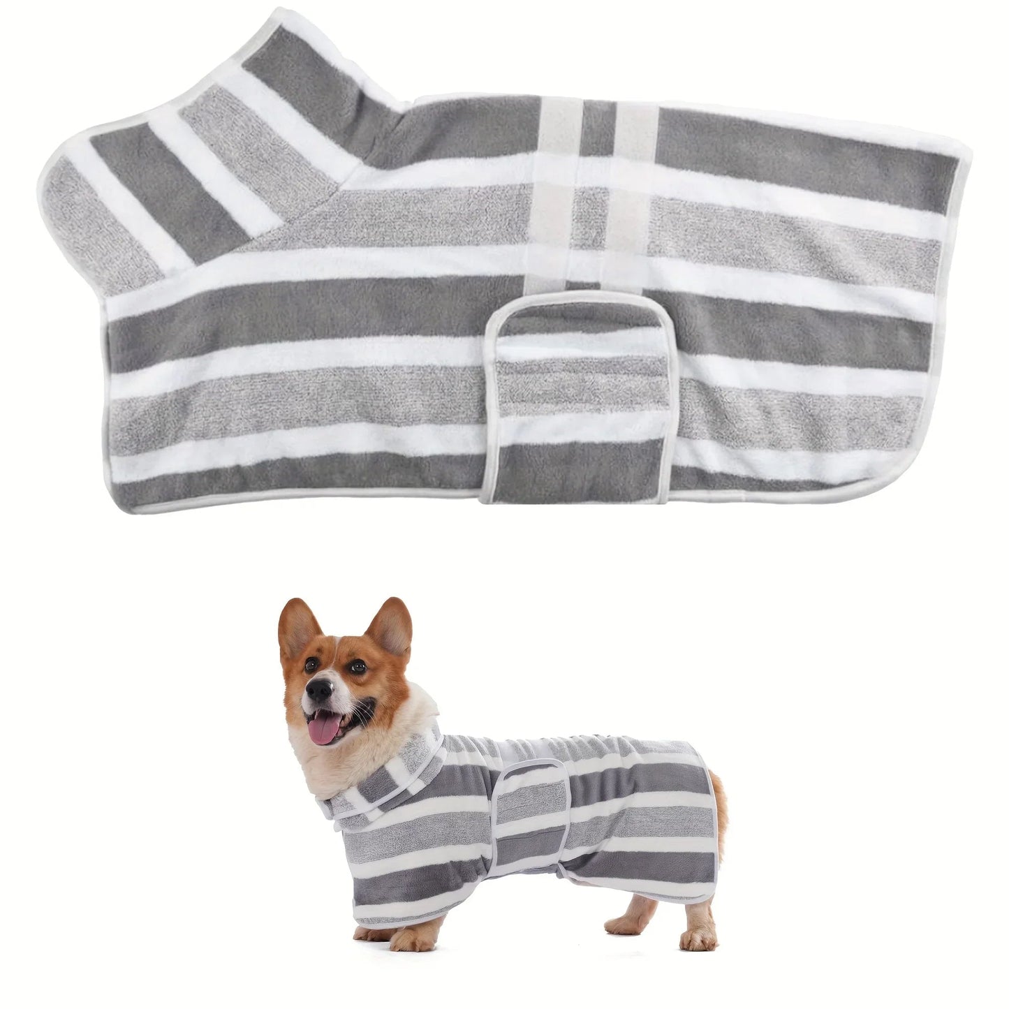 peignoir chien gris