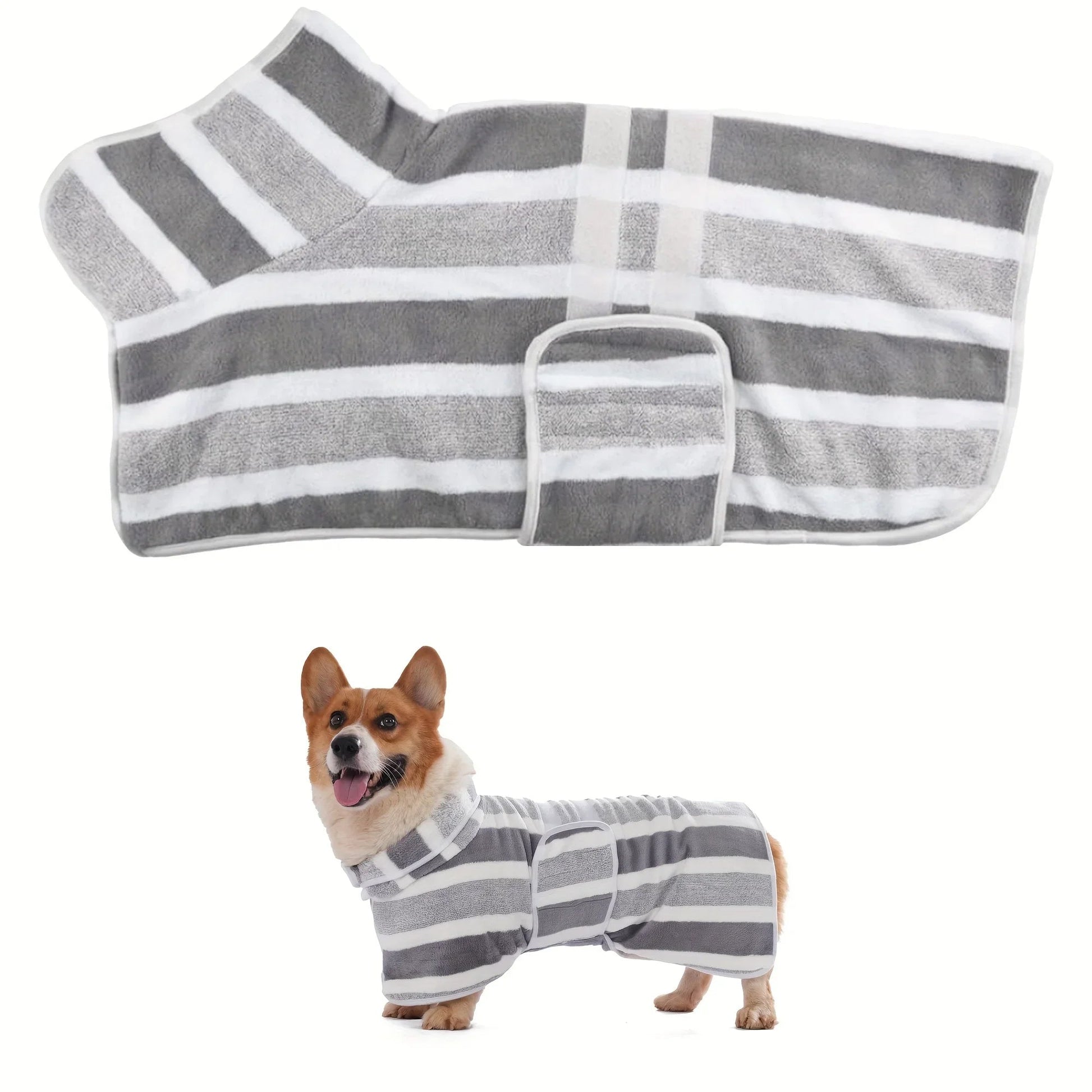 peignoir chien gris