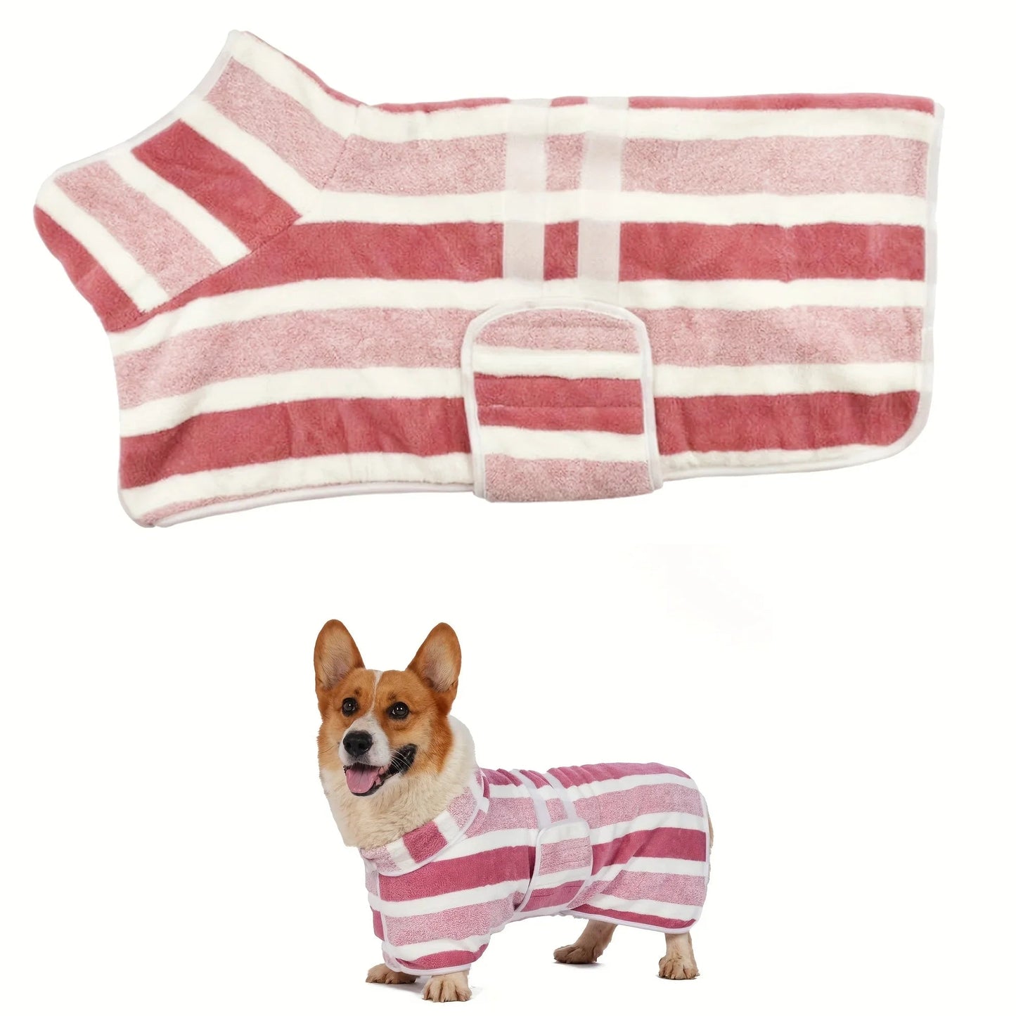 peignoir chien rose