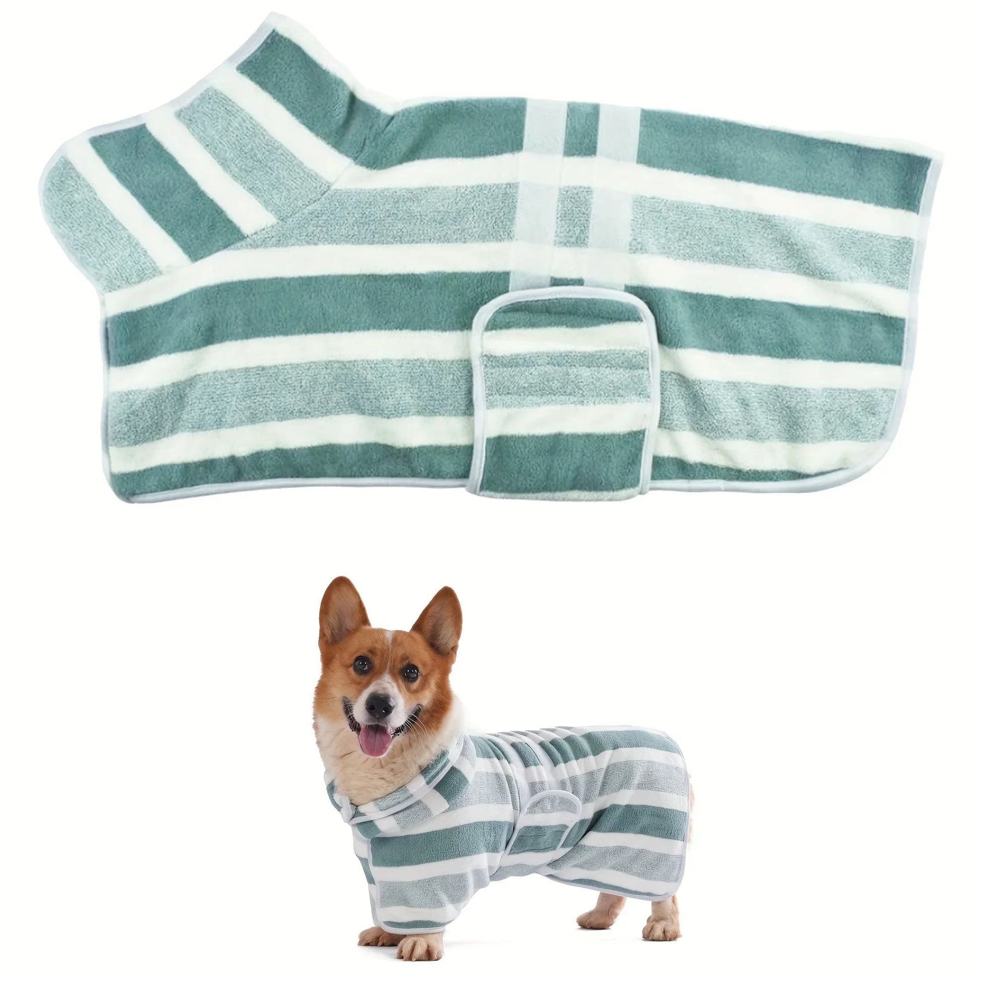 peignoir chien vert