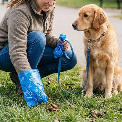 Sac a crotte avec motif amusant