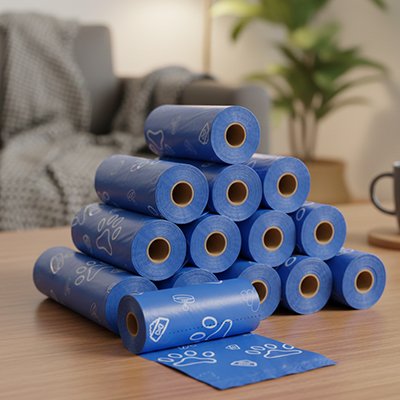 Sac a crotte couleur bleu