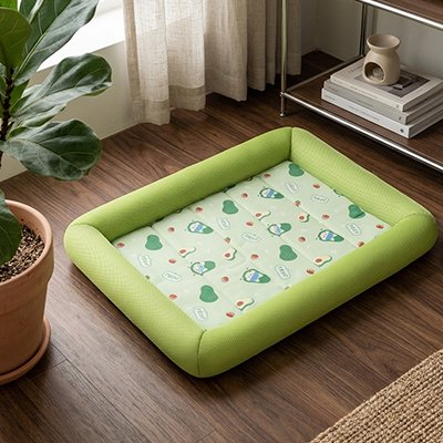 Tapis rafraichissant chien vert avocat