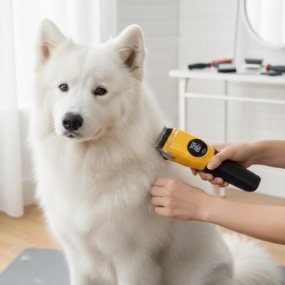 Tondeuse pour chien jaune