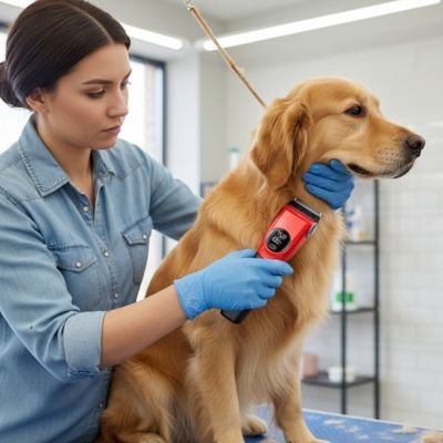 Tondeuse pour chien rouge